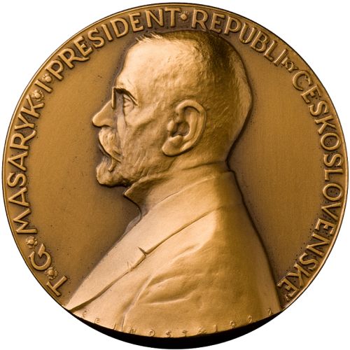 Medaile věnovaná TGM z roku 1990