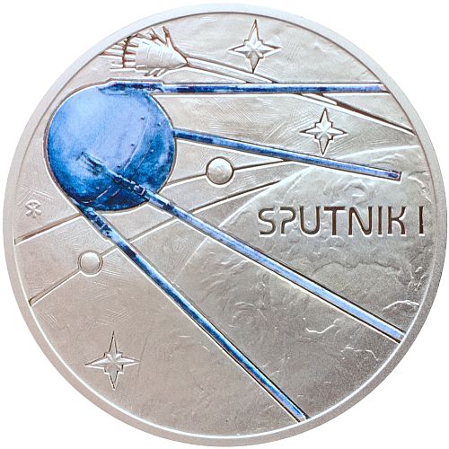 Stříbrná mince První umělá družice