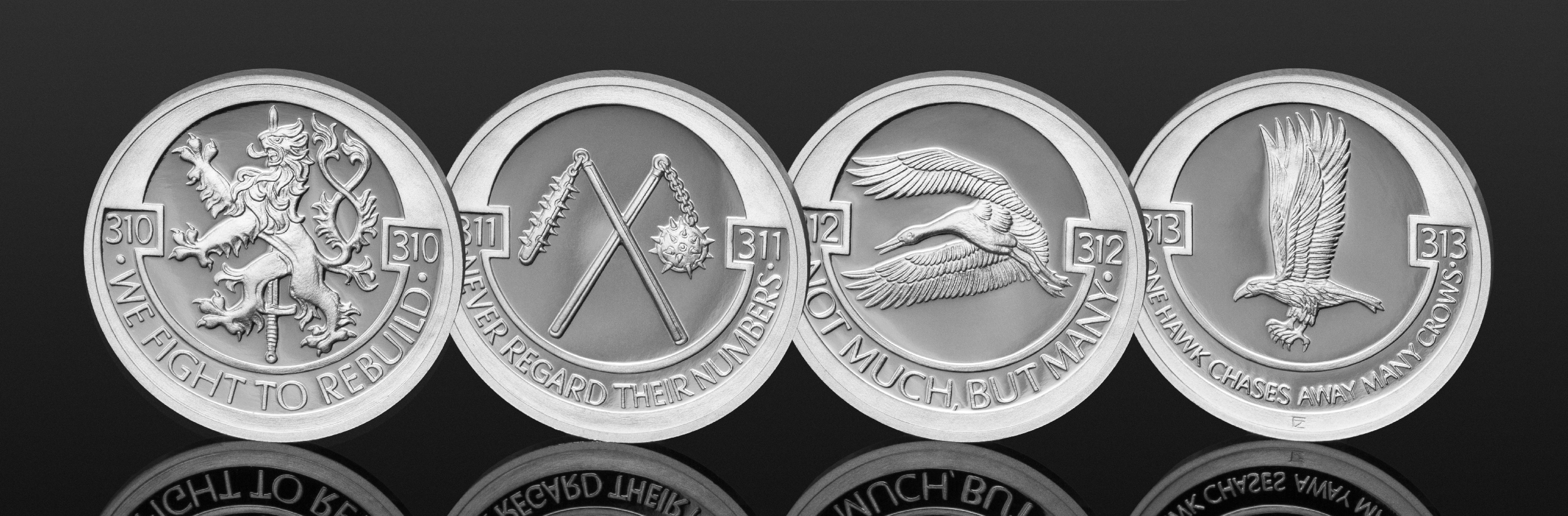 Sada mincí „Českoslovenští letci v RAF - Znaky perutí“ ve ryzím stříbře (1)
